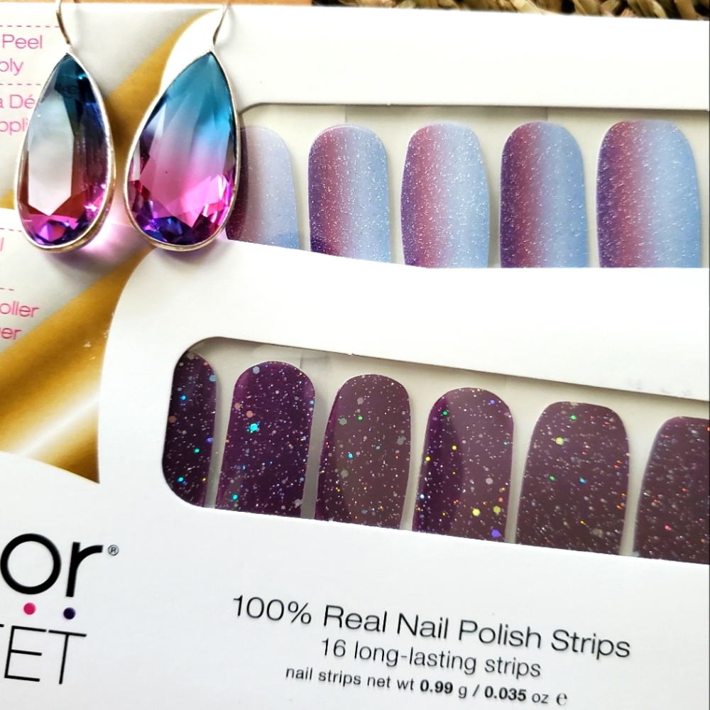 Topaz silver drops and Color Street Bundle